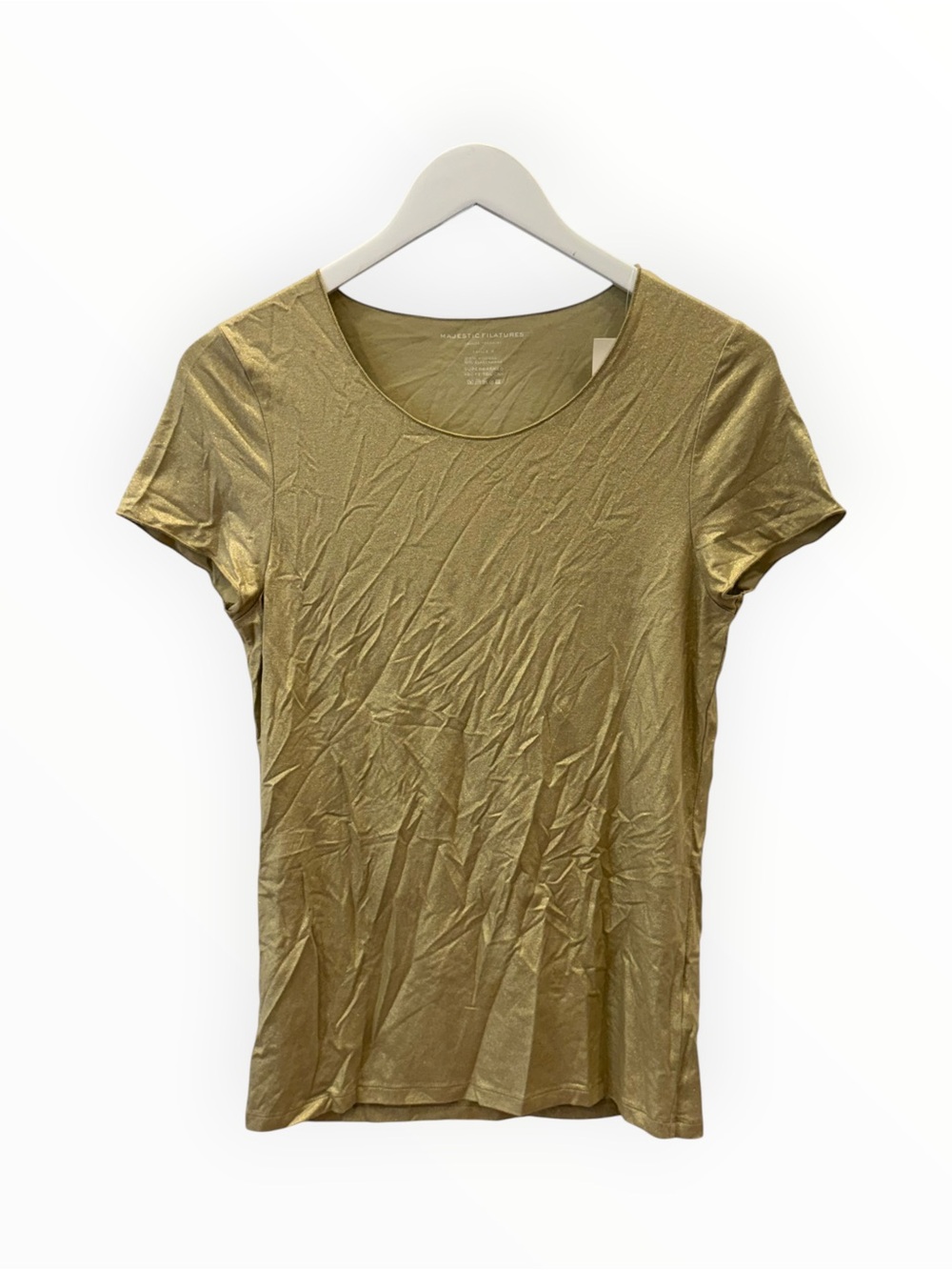 Majestic Filatures Metallic S/S Crew Neck Top